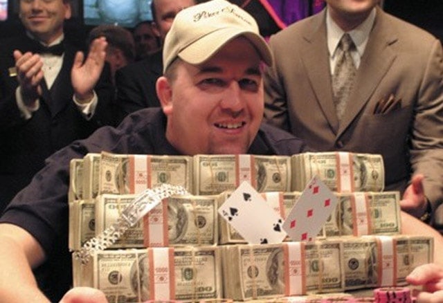 The moment of Chris Moneymaker 2003 WSOP triumph, which changed the poker forever