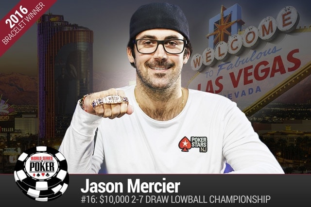 Jason Mercier wins his fourth WSOP bracelet in the $10,000 Deuce to Seven Lowball Championship