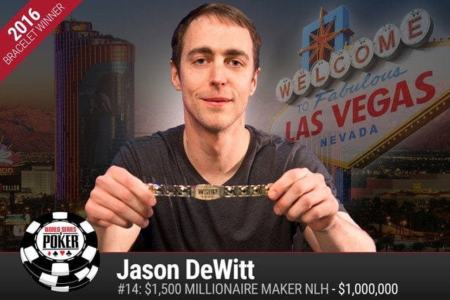 Jason DeWitt, winner of the Millionaire Maker event and one of the two newest WSOP millionaires