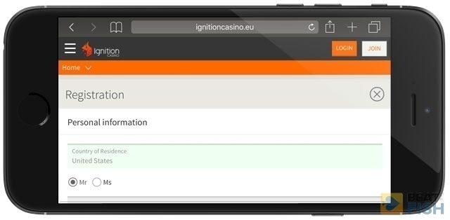 Ignition Poker mobile registration