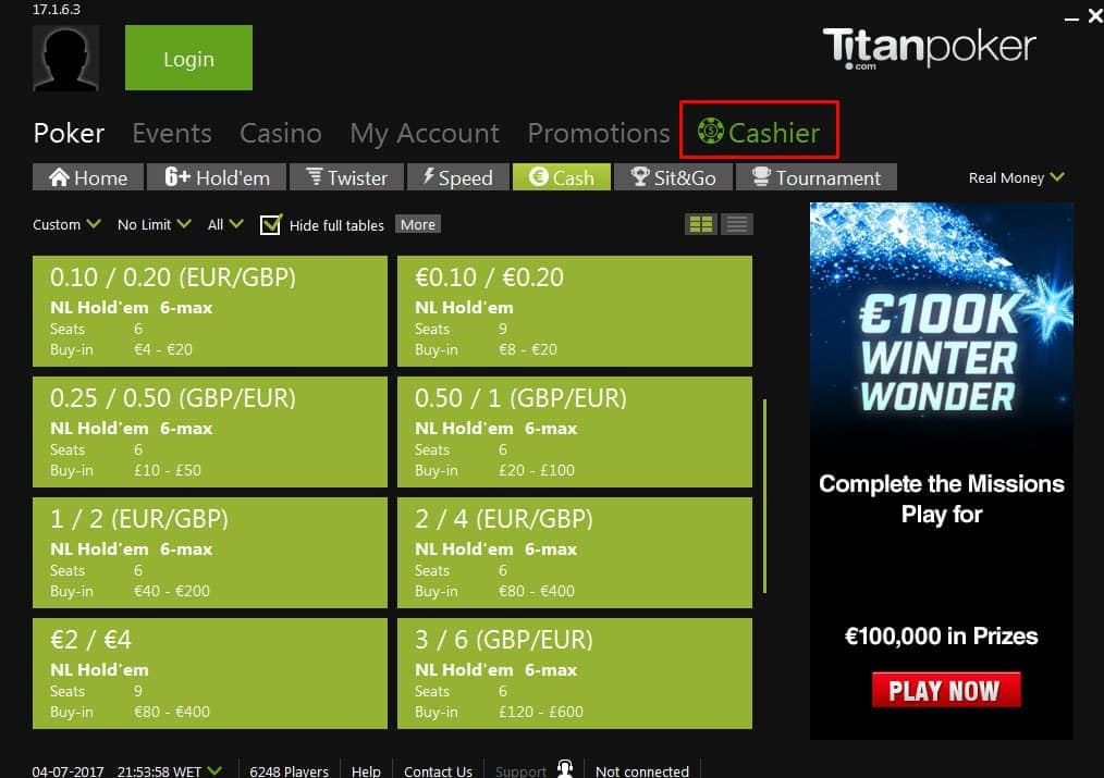 Titan Poker Cashier