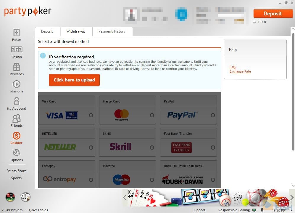 Partypoker Payout Verification