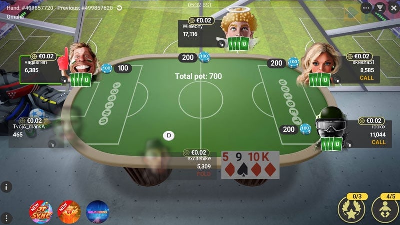 Unibet Poker Omaha Cash Table