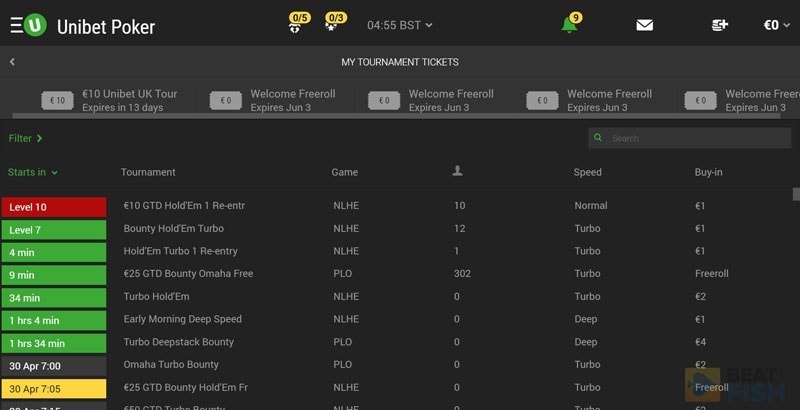 Unibet Poker Tournament Schedule