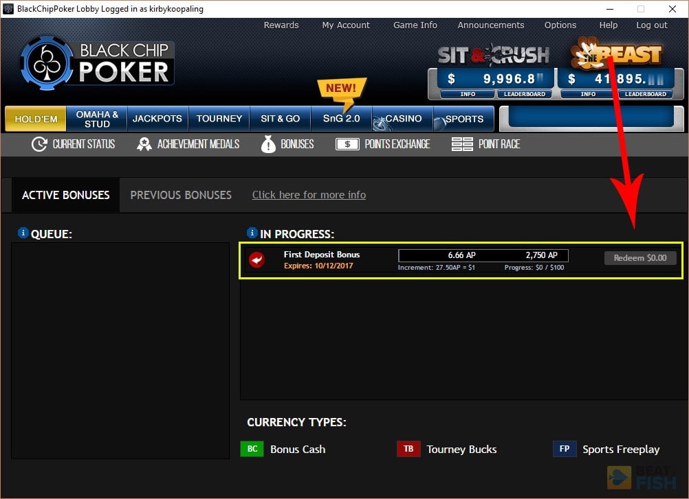Black Chip Poker Bonus Money