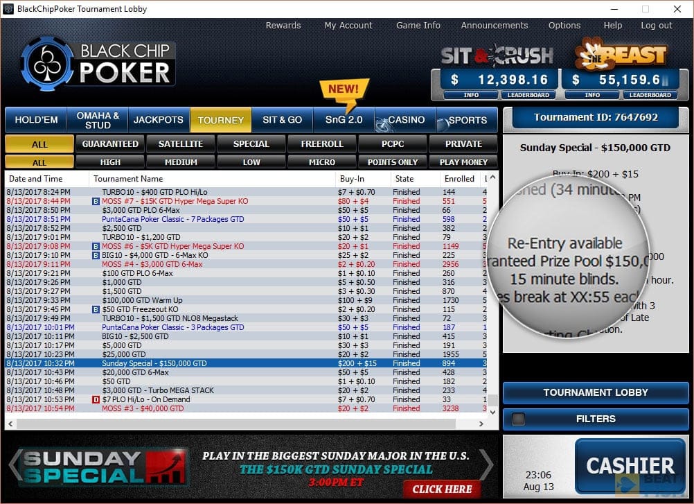 Black Chip Poker Tournaments