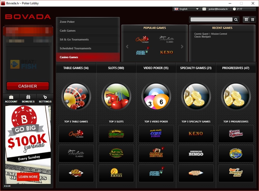 Bovada Poker Casino Games