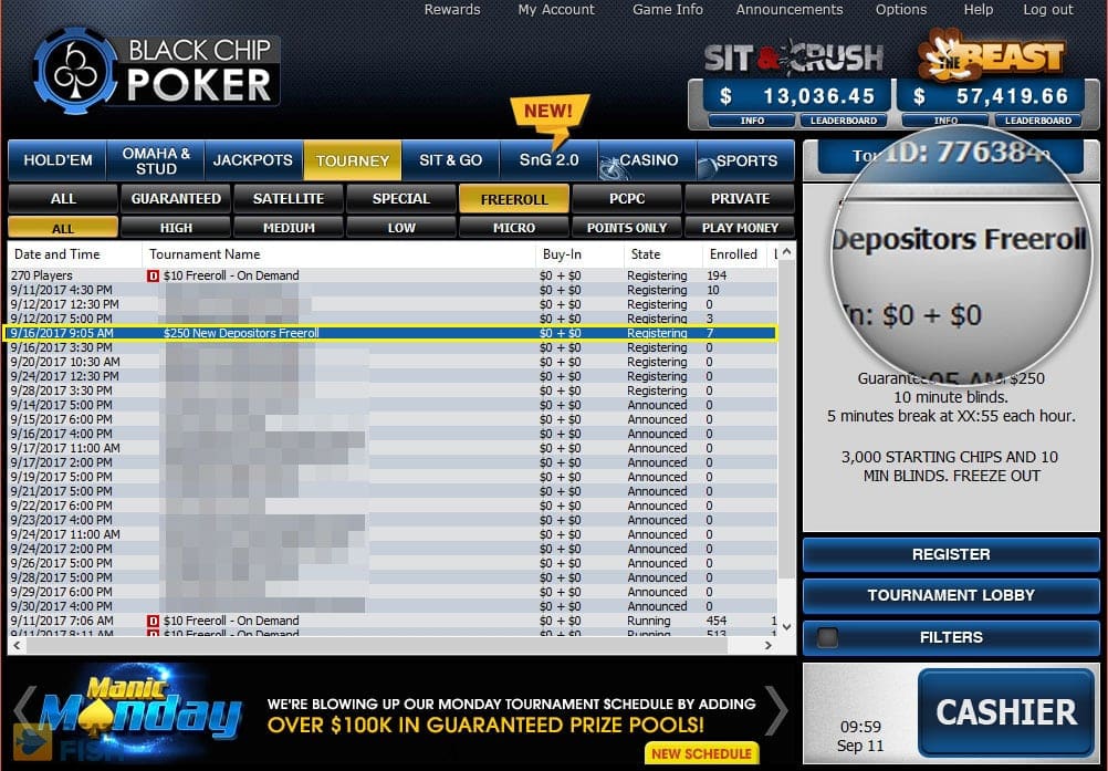 Black Chip Poker Freeroll