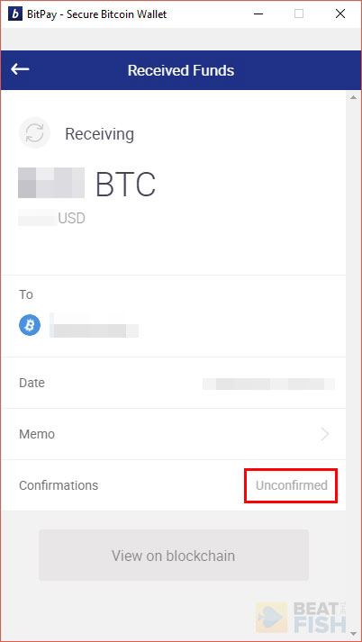 Unconfirmed BTC Transaction