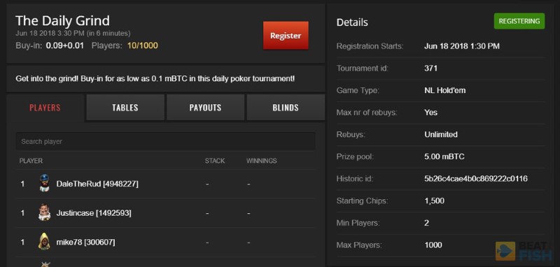 Nitrogen Poker Tournament Lobby Nitrogen Poker Tournament Lobby