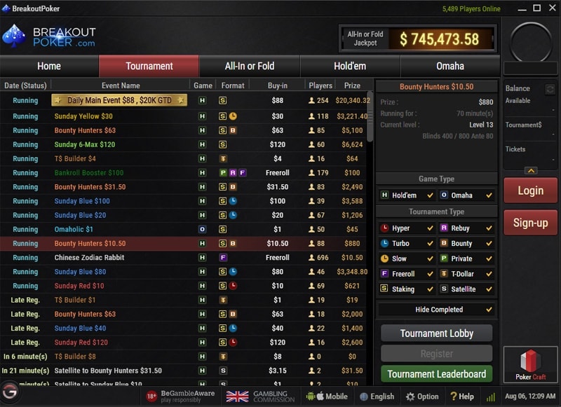 Breakout Poker Tournament Schedule Breakout Poker Tournament Schedule