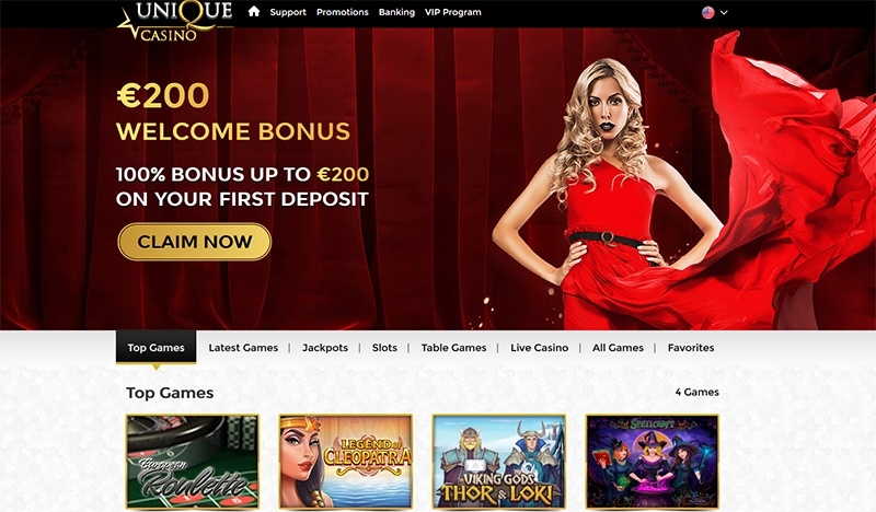 Unique Casino pour mai 2023 - 200EUR de bonus gratuit