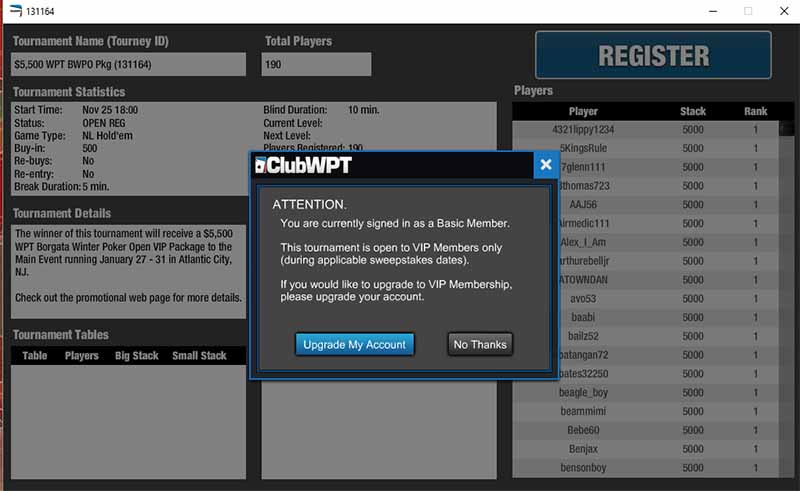 ClubWPT Tournament