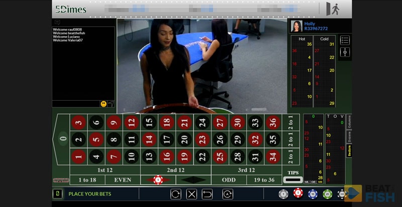 5Dimes Casino Live Roulette