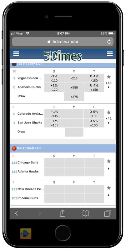 Live Betting at 5Dimes