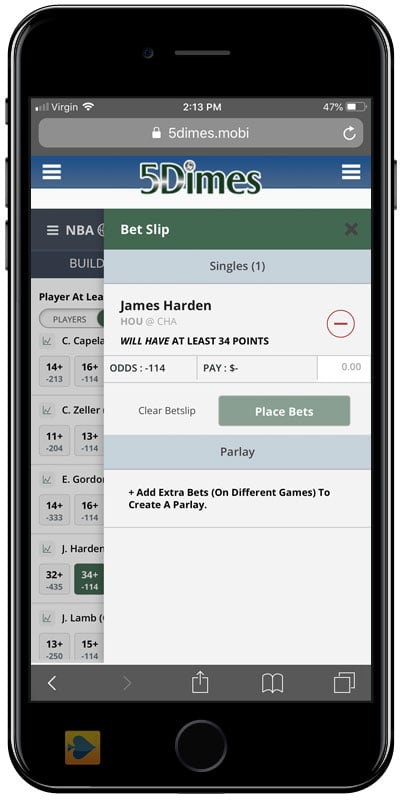 5Dimes NBA Prop Bets