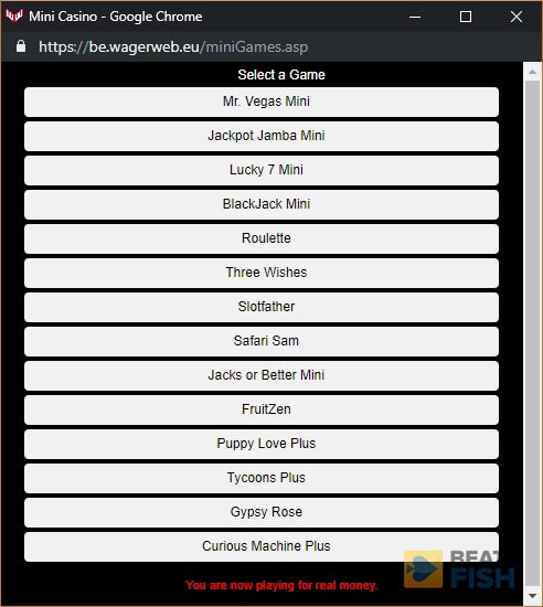 Wagerweb Mini Casino