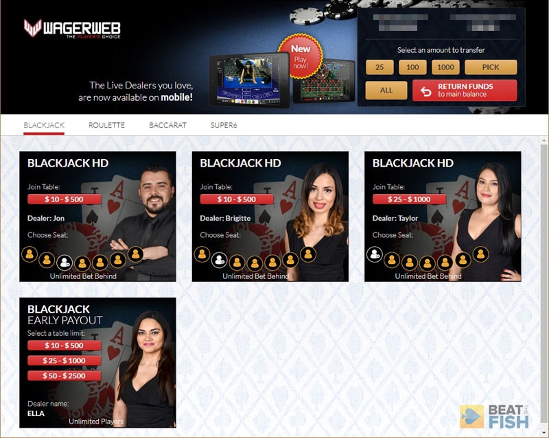 Wagerweb Live Dealer Lobby Wagerweb Live Dealer Lobby
