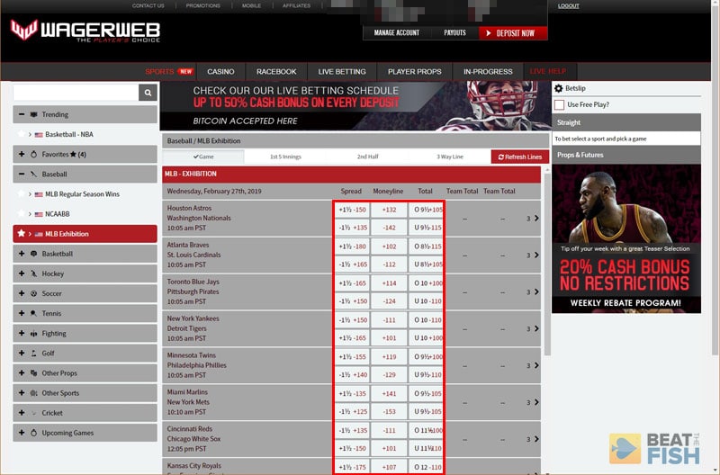 MLB Odds Lines