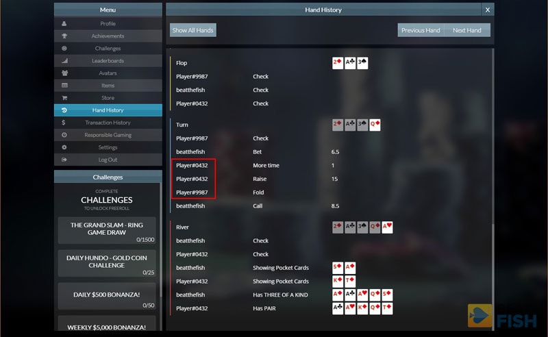 Anonymous Hand Histories at Global Poker