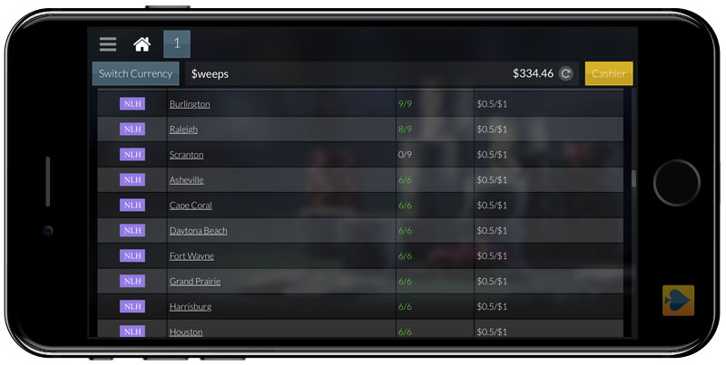 Global Poker Mobile Lobby