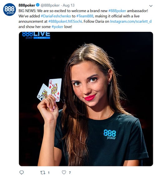 Daria Feschenko 888 Poker