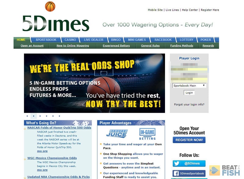 5Dimes.eu Sportsbook Website