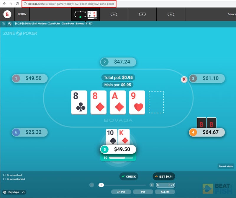 In-Browser Software at Bovada Poker