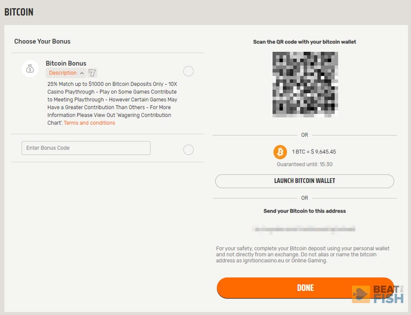 New Bitcoin Deposits at Ignition Poker
