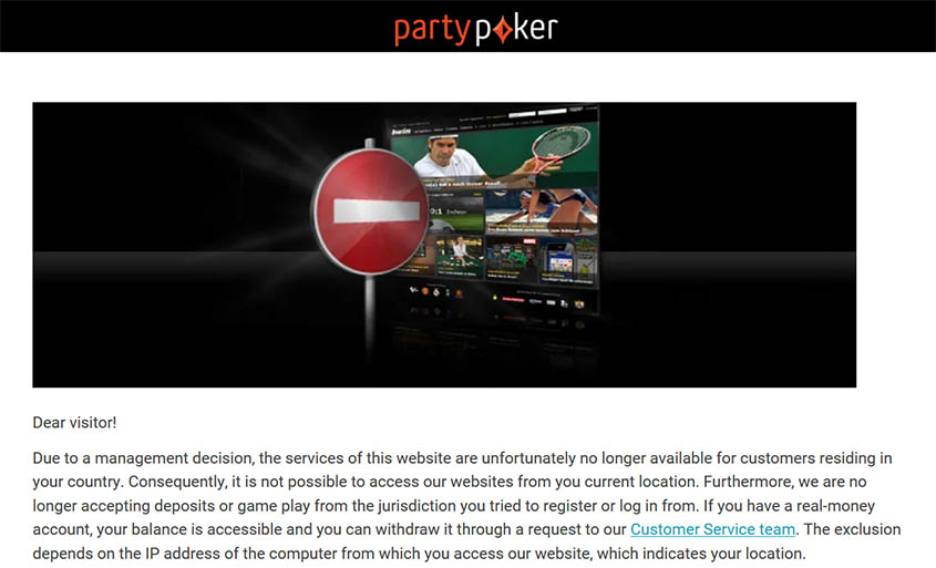 PartyPoker withdraws from Australia online poker market.