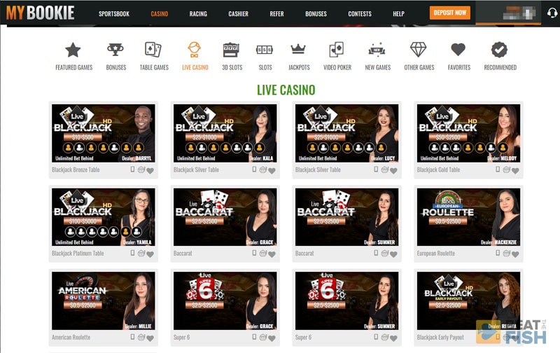 MyBookie Casino Live Dealers