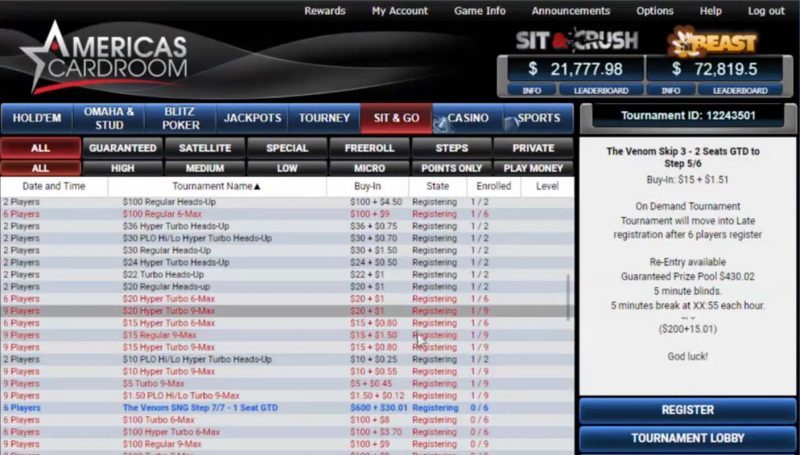 ACR private poker tournaments ACR private poker tournaments