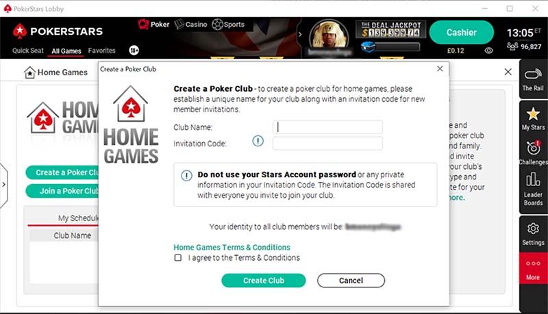 PokerStars Club Home Games