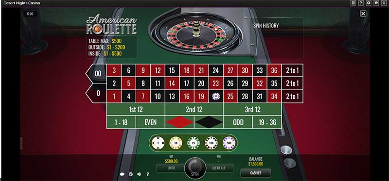 american roulette at desert nights casino