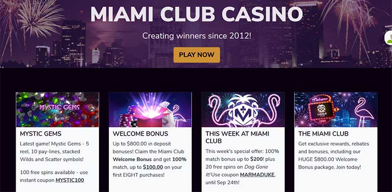 miami club homepage promotions