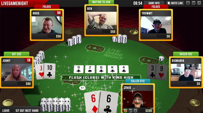 online poker with friends zoom