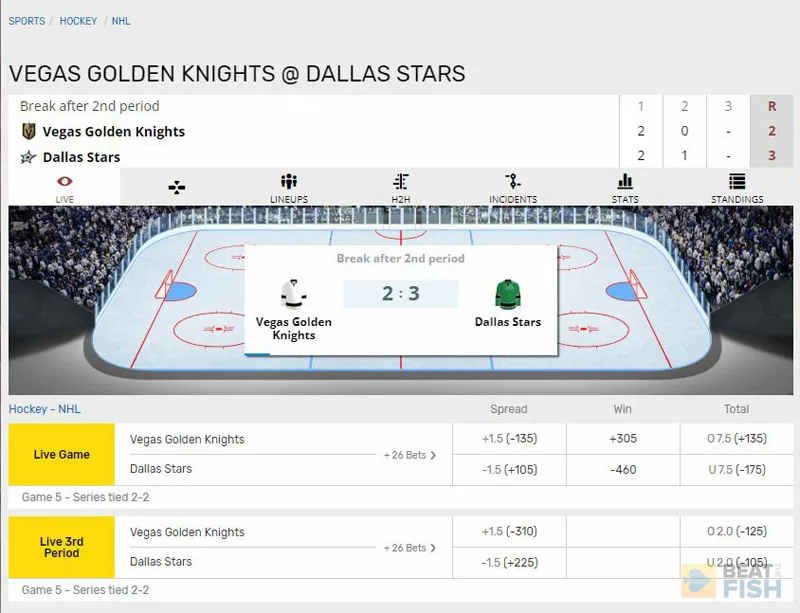 Live NHL Bet at Bovada